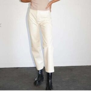 LNA Clothing Womens Faux Leather Pants Size XL Cream White Lightweight NWT​